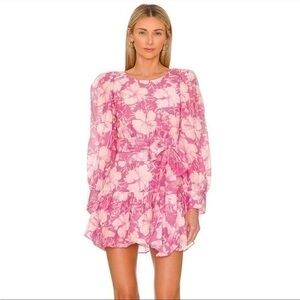 LoveShackFancy Teyana Floral Cotton-Silk Minidress Pink NWT